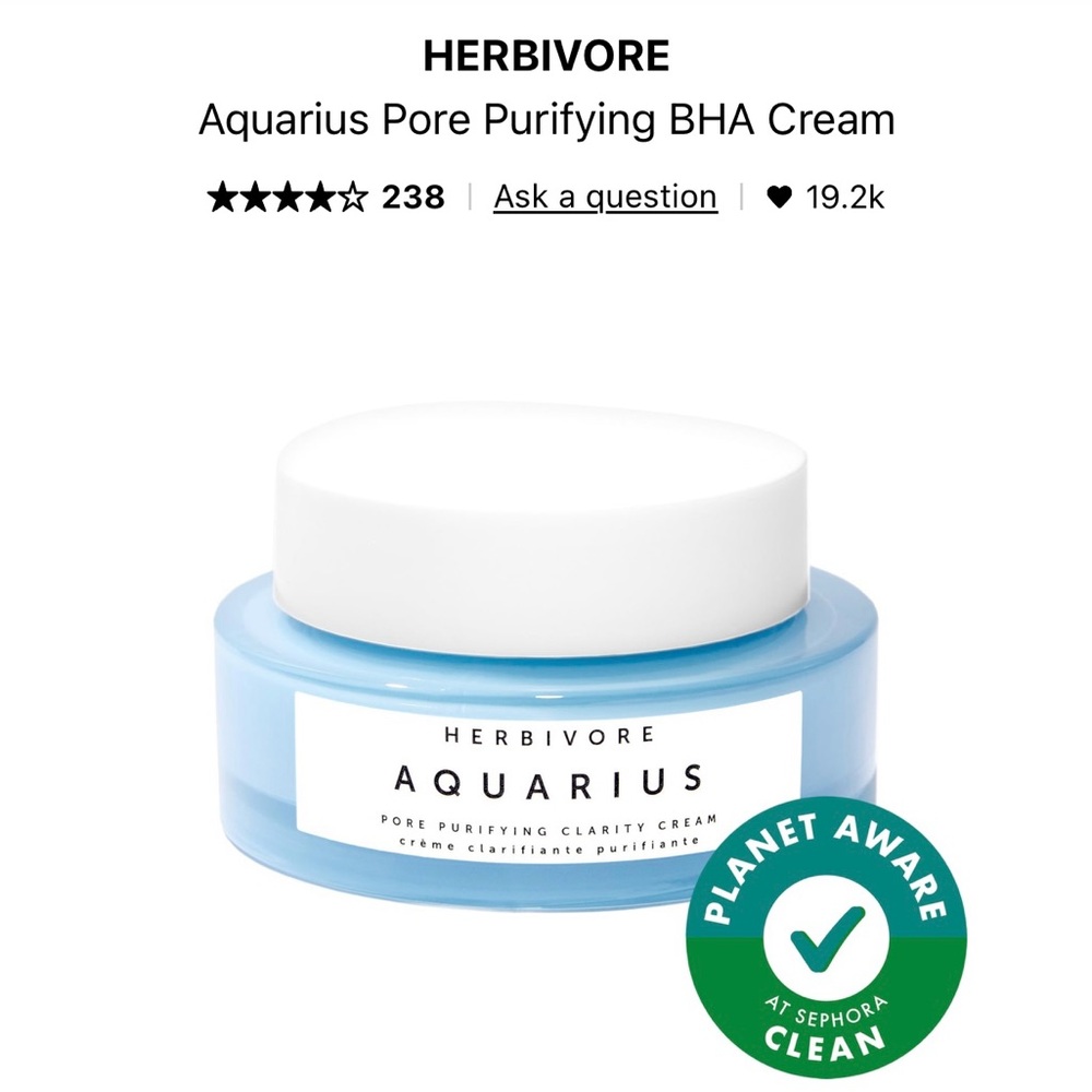 Herbivore Aquarius Pore Purifying Cream